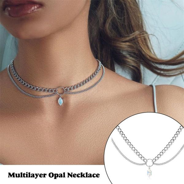 chains women's multi-layer necklace elegant stylish choker for girls jewelry gift not easy to fade ea, Silver
chains women's multi-layer necklace elegant stylish choker for girls jewelry gift not easy to fade ea, Silver