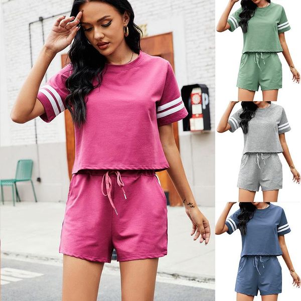 two piece set women summer thin cotton sweater cropped short-sleeved drawstring shorts sports high traf suittz202104010 women's tracksu, Gray
two piece set women summer thin cotton sweater cropped short-sleeved drawstring shorts sports high traf suittz202104010 women's tracksu, Gray