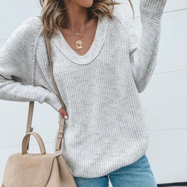 women's sweaters fashion 2021 autumn v-neck long sleeve sweater woven pure color wild warm loose casual multicolor ladies top, White;black
women's sweaters fashion 2021 autumn v-neck long sleeve sweater woven pure color wild warm loose casual multicolor ladies top, White;black