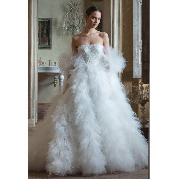 princess wedding dress sequins zipper off shoulder layered ruffles robe de mariee custom made long sleeves floor length boho bride gown, White
princess wedding dress sequins zipper off shoulder layered ruffles robe de mariee custom made long sleeves floor length boho bride gown, White