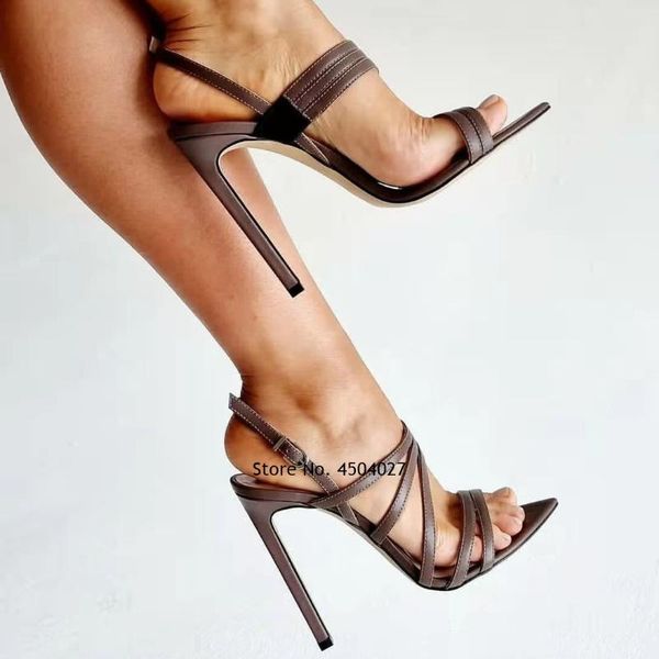 sandals coffee brown matte leather strappy thin high heel pointed toe dress shoes concise slingback buckle banquet, Black
sandals coffee brown matte leather strappy thin high heel pointed toe dress shoes concise slingback buckle banquet, Black