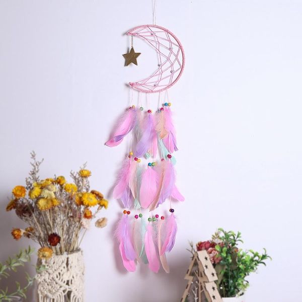 decorative objects & figurines moon star dream catcher with feather handmade dreamcatchers for boho wall hanging decoration ornament festiva
decorative objects & figurines moon star dream catcher with feather handmade dreamcatchers for boho wall hanging decoration ornament festiva