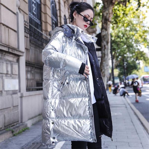 silver shiny down cotton jacket women winter fashion parka mujer oversized loose hooded bread coat long streetwear1, Black
silver shiny down cotton jacket women winter fashion parka mujer oversized loose hooded bread coat long streetwear1, Black