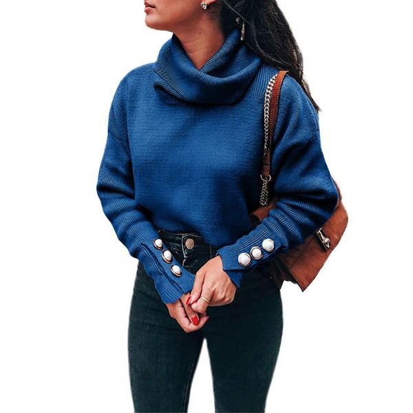 women's sweaters 2021 turtleneck sweater autumn winter women long sleeve warm knitted pullover pull femme button loose knit top, White;black 
women's sweaters 2021 turtleneck sweater autumn winter women long sleeve warm knitted pullover pull femme button loose knit top, White;black