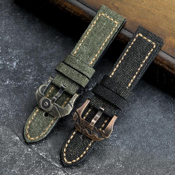 watch bands handmade canvas + leather watchband 20 22 24 26mm compatible bronze strap personalized buckle, Black;brown
watch bands handmade canvas + leather watchband 20 22 24 26mm compatible bronze strap personalized buckle, Black;brown