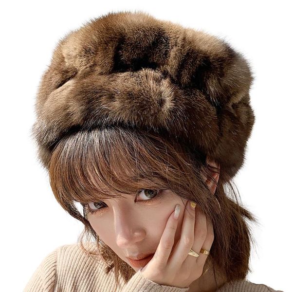 berets 2021 lady's real sable hat knitted caps winter warm women beret female hats tz8683, Blue;gray
berets 2021 lady's real sable hat knitted caps winter warm women beret female hats tz8683, Blue;gray