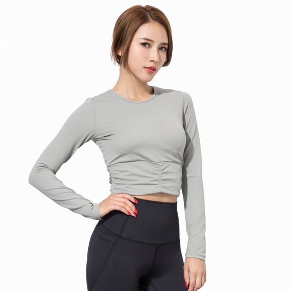 women's tracksuits tracksuitslong sleeve t-shirt women's navel exposed thin pleated sports fitness high elastic solid round neck y, Gray
women's tracksuits tracksuitslong sleeve t-shirt women's navel exposed thin pleated sports fitness high elastic solid round neck y, Gray