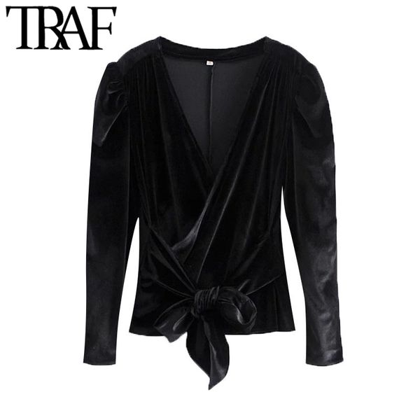 traf women fashion with bow tied velvet blouses vintage wrap v neck long sleeve female shirts blusas chic 210415, White
traf women fashion with bow tied velvet blouses vintage wrap v neck long sleeve female shirts blusas chic 210415, White