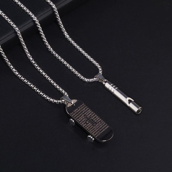 pendant necklaces necklace for women scooter scripture cross men's titanium steel whistle korean version, Silver
pendant necklaces necklace for women scooter scripture cross men's titanium steel whistle korean version, Silver