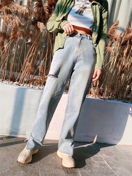 autumn and winter new wild cowboy wash high waist jeans women street hole casual wide leg jeans women, Blue
autumn and winter new wild cowboy wash high waist jeans women street hole casual wide leg jeans women, Blue