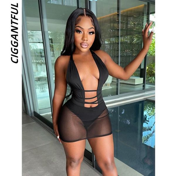 casual dresses ciggantful women's 2021 summer black mesh stitching halter neck lace perspective dress hollow backless clubwear, Black;gray
casual dresses ciggantful women's 2021 summer black mesh stitching halter neck lace perspective dress hollow backless clubwear, Black;gray