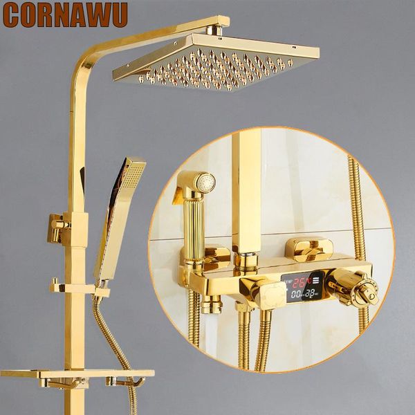 bathroom shower sets gold digital system faucet cold mixer thermostatic rain showers bathtub wall mount spa rainfall grifos
bathroom shower sets gold digital system faucet cold mixer thermostatic rain showers bathtub wall mount spa rainfall grifos