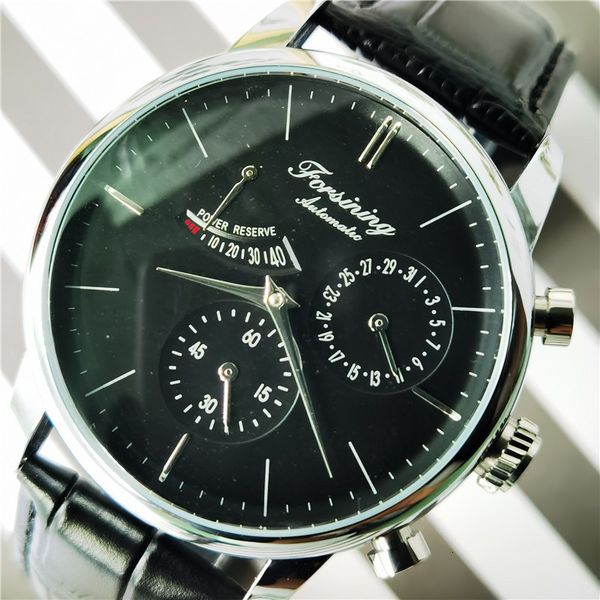 researching my movement automatic mechanical clock men power reserve design clocks for real leather band male, Slivery;brown
researching my movement automatic mechanical clock men power reserve design clocks for real leather band male, Slivery;brown