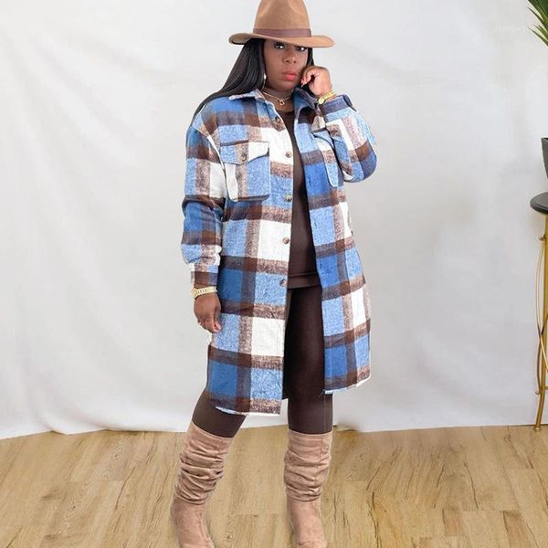 women's wool & blends plaid woolen overcoat women casual single-breasted loose long shirt jackets 2021 fall winter female uk warm trenc, Black
women's wool & blends plaid woolen overcoat women casual single-breasted loose long shirt jackets 2021 fall winter female uk warm trenc, Black