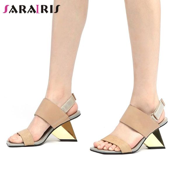 dress shoes sarairis brand girl genuine leather mixed color classic summer sandals women 2021 strange style high heels woman, Black
dress shoes sarairis brand girl genuine leather mixed color classic summer sandals women 2021 strange style high heels woman, Black
