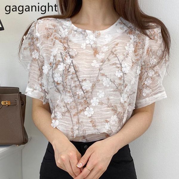 women's blouses & shirts gaganight appliques flower women fashion blouse short sleeve o neck lady chic korean shirt transparent blusas, White
women's blouses & shirts gaganight appliques flower women fashion blouse short sleeve o neck lady chic korean shirt transparent blusas, White