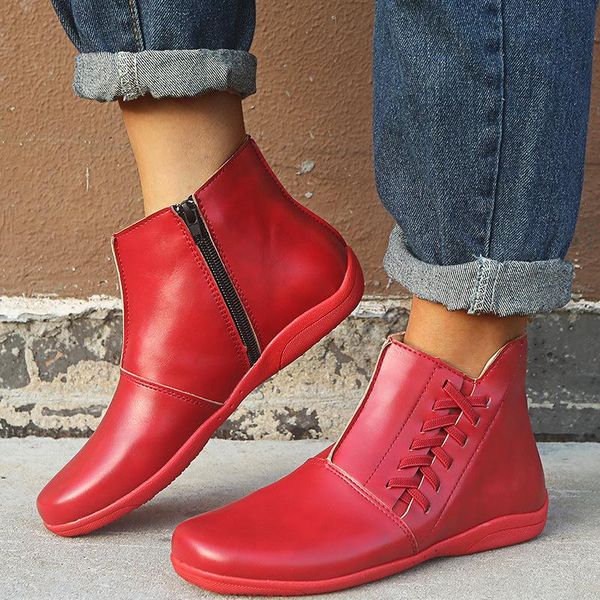 boots spring shoes women soft leather casual woman ankle female brand booties black red plus size yx2052
boots spring shoes women soft leather casual woman ankle female brand booties black red plus size yx2052