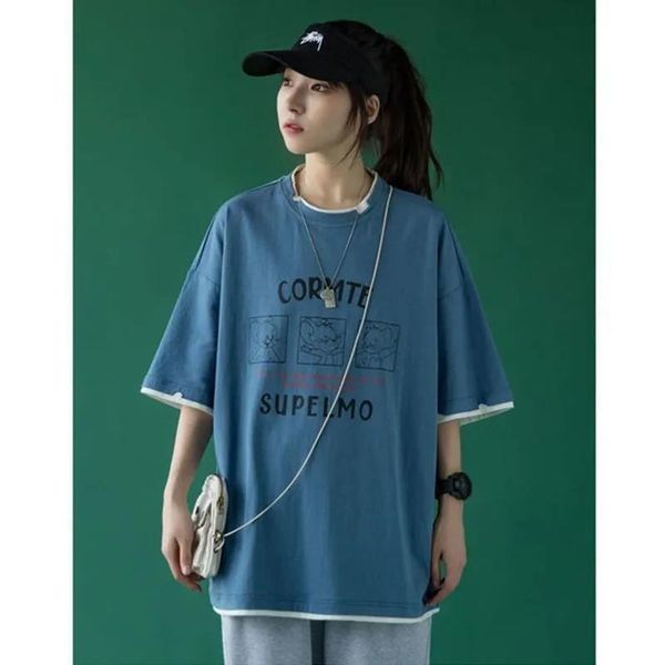 women's t-shirt cotton fashion white fake two-piece short-sleeved female students japan and south korea loose slim shirt
women's t-shirt cotton fashion white fake two-piece short-sleeved female students japan and south korea loose slim shirt