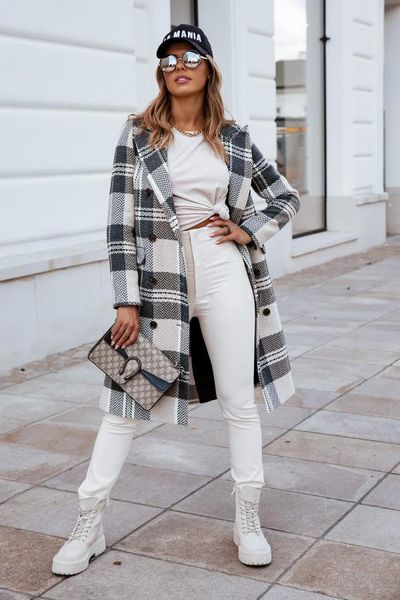 women's wool & blends autumn 2021 women woolen coat loose double breasted houndstooth lapel long jacket female commuter causal suit, Black
women's wool & blends autumn 2021 women woolen coat loose double breasted houndstooth lapel long jacket female commuter causal suit, Black