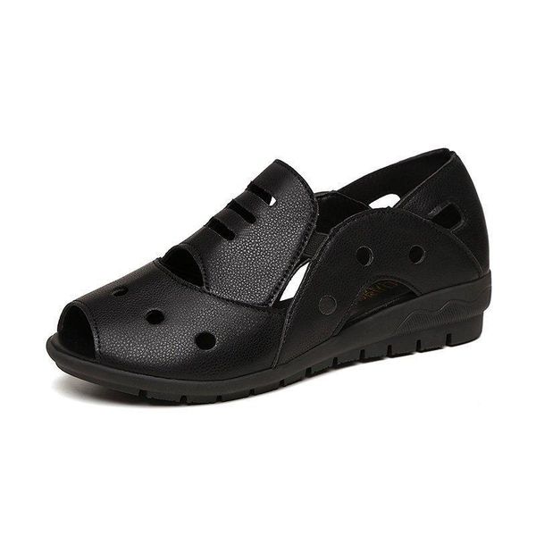 sandals mature women's solid color all-match splicing vamp open toe simple and fashionable outer wear classic female, Black
sandals mature women's solid color all-match splicing vamp open toe simple and fashionable outer wear classic female, Black