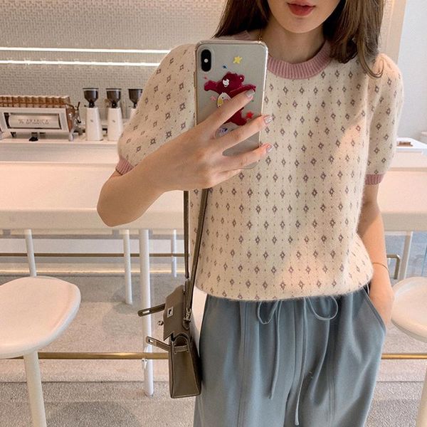 women's t-shirt summer kawaii knitted t shirt women harajuku short sleeve korean tshirt casual tee femme camisetas de mujer, White
women's t-shirt summer kawaii knitted t shirt women harajuku short sleeve korean tshirt casual tee femme camisetas de mujer, White