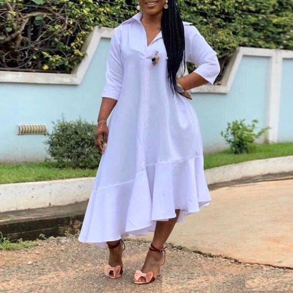 casual dresses holiday women sundress 2021 vonda ruffled dress 3/4 sleeve lapel collar irregular hem party long vestido, Black;gray
casual dresses holiday women sundress 2021 vonda ruffled dress 3/4 sleeve lapel collar irregular hem party long vestido, Black;gray
