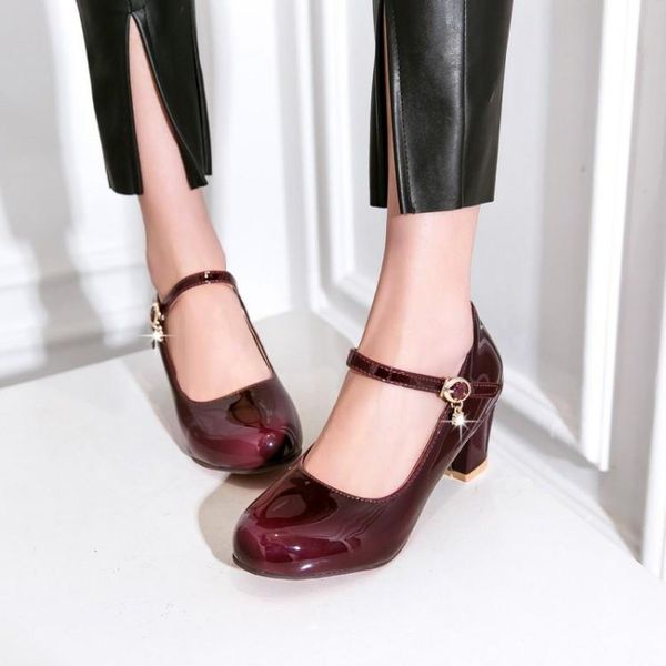 dress shoes pxelena women thick high heels pumps ankle strap ladies spring patent leather party casual sz 34-43, Black
dress shoes pxelena women thick high heels pumps ankle strap ladies spring patent leather party casual sz 34-43, Black