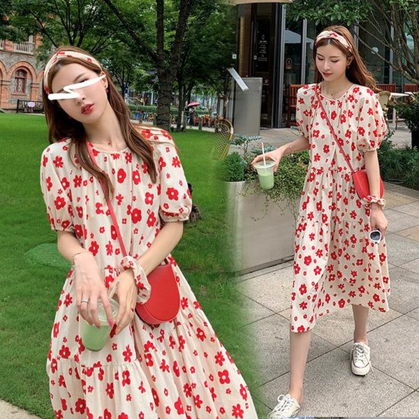 summer maternity clothing ladies casual plus size flower dresses pregnant women loose long-skirt, White
summer maternity clothing ladies casual plus size flower dresses pregnant women loose long-skirt, White