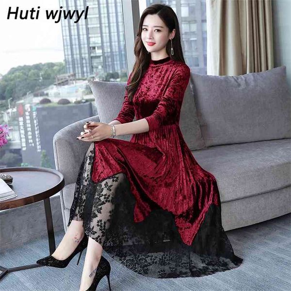 autumn winter vintage lace midi dresses korean women elegant bodycon long sleeve dress plus size party runway vestidos 210528, Black;gray
autumn winter vintage lace midi dresses korean women elegant bodycon long sleeve dress plus size party runway vestidos 210528, Black;gray