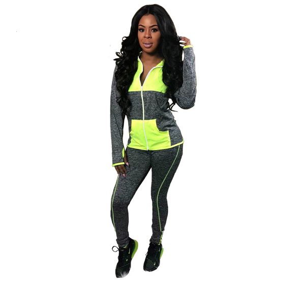 contrast colors panelled women casual tracksuits for sports running jogging long sleeves zipper coat and pants leisure two pieces outfits a, Gray
contrast colors panelled women casual tracksuits for sports running jogging long sleeves zipper coat and pants leisure two pieces outfits a, Gray