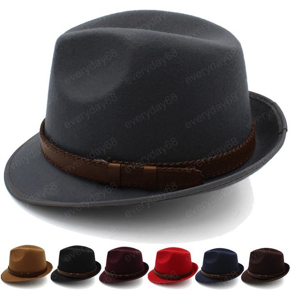 autumn winter women men curled wool felt cap vintage solid color fedora hat with belt stingy brim for outdoor jazz caps, Blue;gray
autumn winter women men curled wool felt cap vintage solid color fedora hat with belt stingy brim for outdoor jazz caps, Blue;gray