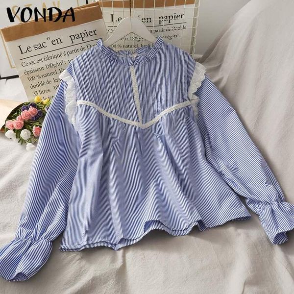 women's blouses & shirts vonda women pleated casual baggy long sleeve vintage striped blouse bohemian party blusas femininas office, White
women's blouses & shirts vonda women pleated casual baggy long sleeve vintage striped blouse bohemian party blusas femininas office, White
