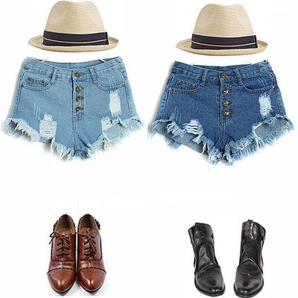 europe and america style korean-style candy-colored with holes slimming cool high-waisted denim shorts women's jeans, Blue
europe and america style korean-style candy-colored with holes slimming cool high-waisted denim shorts women's jeans, Blue