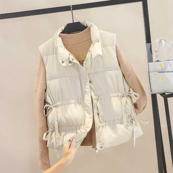 fashion winter vest warm long sleeveless vests korean stand-up collar cotton waistcoat gilet female 210601, Black;white
fashion winter vest warm long sleeveless vests korean stand-up collar cotton waistcoat gilet female 210601, Black;white