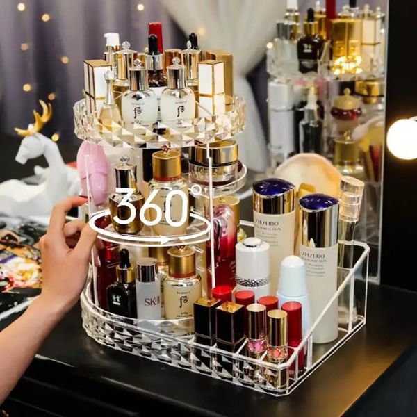 large-capacity dustproof cosmetic storage box 360-degree rotating transparent acrylic fashion lady
large-capacity dustproof cosmetic storage box 360-degree rotating transparent acrylic fashion lady