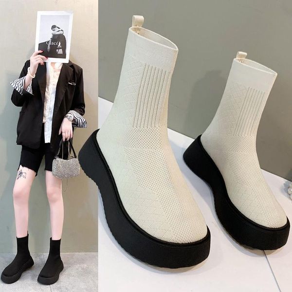 dress shoes autumn 2021 thin women's socks and boots woven joker breathable thick-soled short boots., Black
dress shoes autumn 2021 thin women's socks and boots woven joker breathable thick-soled short boots., Black