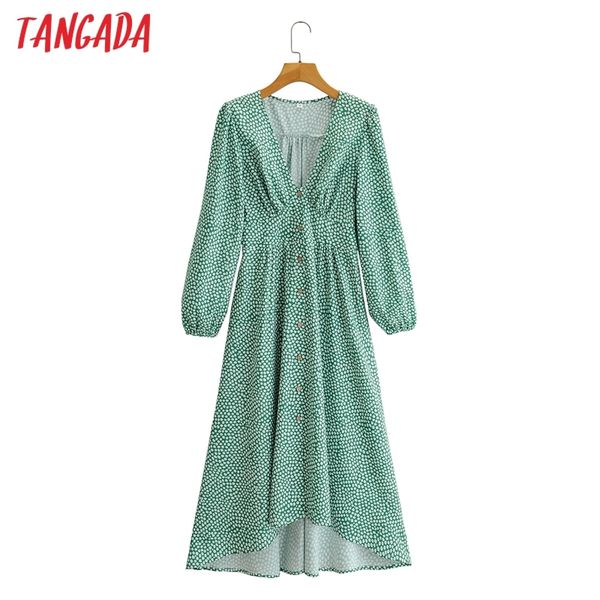 french fashion women green flowers print v neck vintage long sleeve ladies midi dress sy102 210416, Black;gray
french fashion women green flowers print v neck vintage long sleeve ladies midi dress sy102 210416, Black;gray