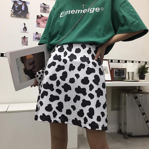 korean of harajuku style cow womens skirts printing a line elastic waist half female, Black
korean of harajuku style cow womens skirts printing a line elastic waist half female, Black