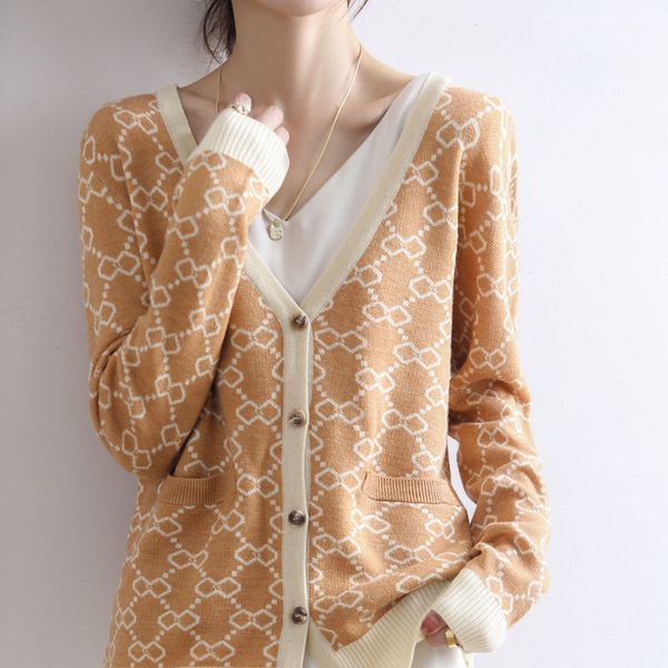 women cardigan v neck diamond sweater spring autumn 2021 new loose lazy style knitted harajuku green vintage clothes, White;black
women cardigan v neck diamond sweater spring autumn 2021 new loose lazy style knitted harajuku green vintage clothes, White;black