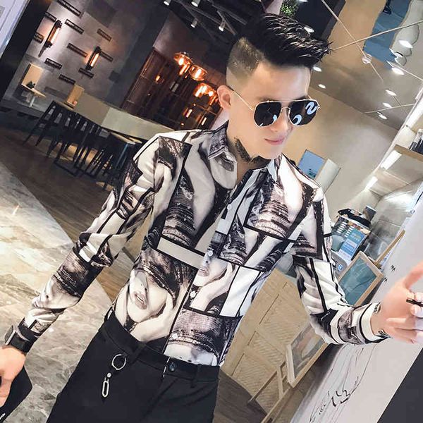 men's casual shirts alta qualidade primavera nova beleza menina impresso camisas de manga longa para roupas masculinas streetwear fino, White;black
men's casual shirts alta qualidade primavera nova beleza menina impresso camisas de manga longa para roupas masculinas streetwear fino, White;black