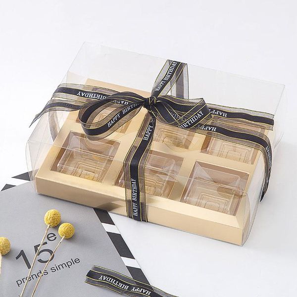 gift wrap 4/6 cavity cake boxes with clear window transparent plastic mooncake egg puff packaging for wedding birthday party 
gift wrap 4/6 cavity cake boxes with clear window transparent plastic mooncake egg puff packaging for wedding birthday party
