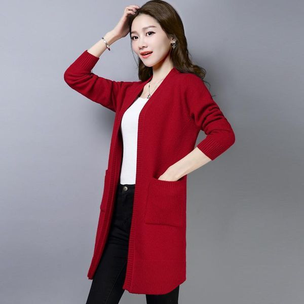 women's knits & tees 2021 women autumn kintted long cardigans casual solid color loose sweater fashion female v neck sleeve cardigan y8, White
women's knits & tees 2021 women autumn kintted long cardigans casual solid color loose sweater fashion female v neck sleeve cardigan y8, White