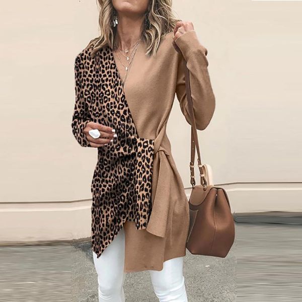 women's jackets temperament fashion irregular leopard print long sleeved blouse women elegant jacket streetwear spring fall clothes, Black;brown
women's jackets temperament fashion irregular leopard print long sleeved blouse women elegant jacket streetwear spring fall clothes, Black;brown