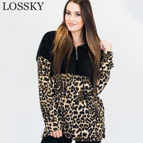 women leopard print patchwork fluffy sweatshirt hoodies casual loose zipper fleece pullover autumn winter hoodie lady hoody 210520, Black
women leopard print patchwork fluffy sweatshirt hoodies casual loose zipper fleece pullover autumn winter hoodie lady hoody 210520, Black