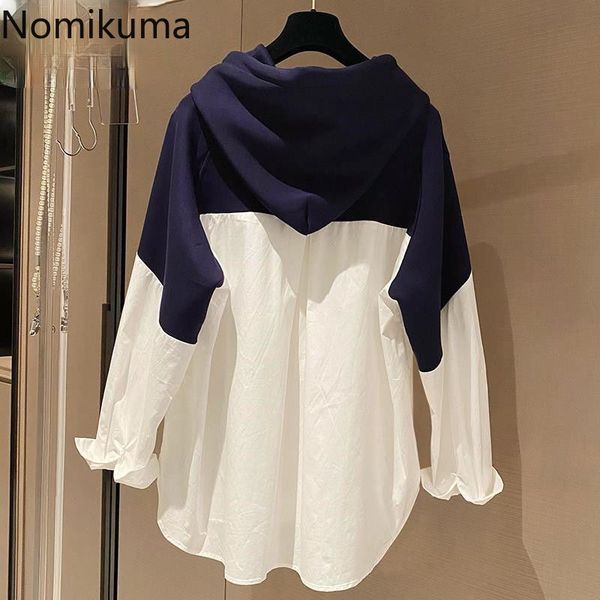 nomikuma fashion patchwork hooded women blouse causal spring new shirt korean long sleeve buttons pullover 6g343 210427, Black
nomikuma fashion patchwork hooded women blouse causal spring new shirt korean long sleeve buttons pullover 6g343 210427, Black
