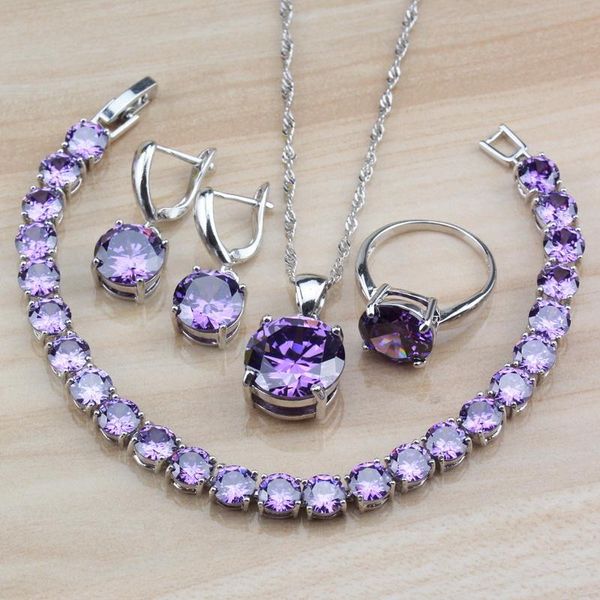 wedding jewelry sets perfect bridal 925 silver small round with natural crystal purple for women trendy costume and box, Slivery;golden
wedding jewelry sets perfect bridal 925 silver small round with natural crystal purple for women trendy costume and box, Slivery;golden