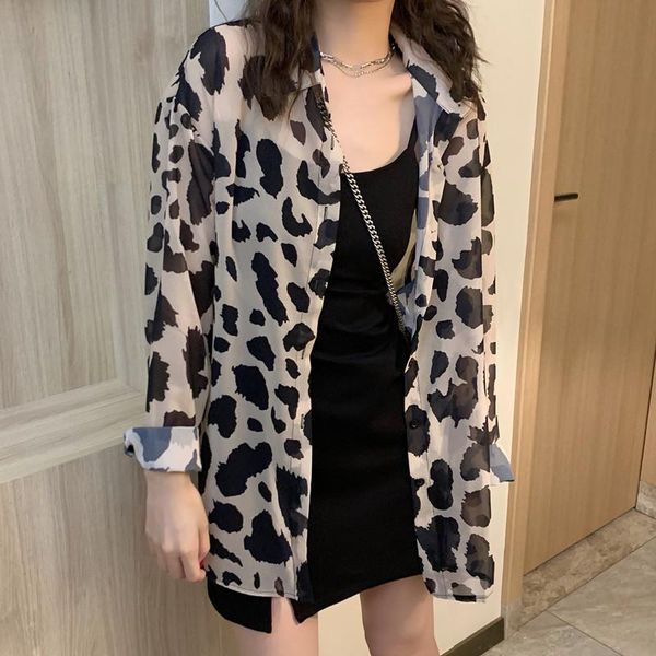 summer retro leopard print long-sleeve women shirt korean youthful vitality girls sunscreen beach casual fashion cardigan women's blous, White
summer retro leopard print long-sleeve women shirt korean youthful vitality girls sunscreen beach casual fashion cardigan women's blous, White