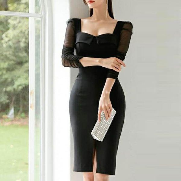 summer autumn elegant black square collar slim pencil dress formal party fashion dresses female casual, Black;gray
summer autumn elegant black square collar slim pencil dress formal party fashion dresses female casual, Black;gray