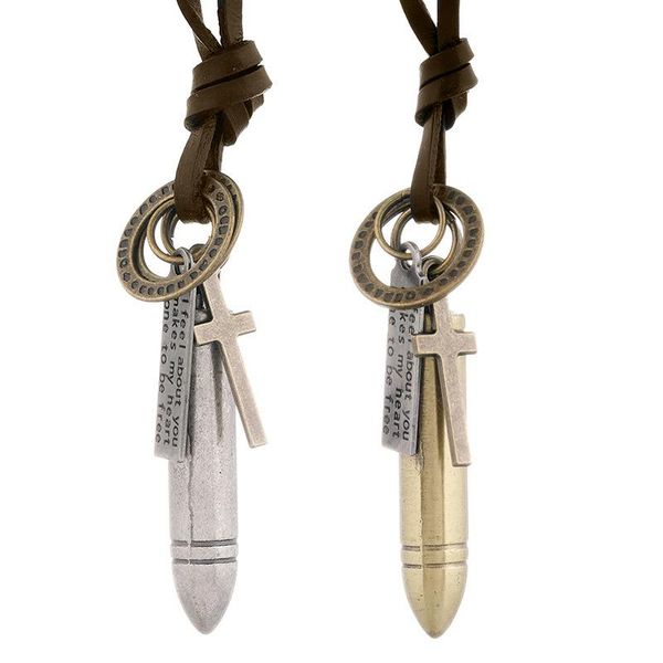 pendant necklaces jessingshow retro dog tag cross necklace for men adjustable genuine leather braided rope soldier males jewelry, Silver
pendant necklaces jessingshow retro dog tag cross necklace for men adjustable genuine leather braided rope soldier males jewelry, Silver