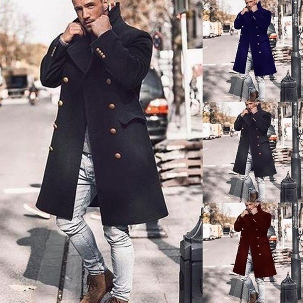 men's wool & blends men coats autumn and winter woolen coat middle long double breasted windbreaker plus size fashion trench, Black
men's wool & blends men coats autumn and winter woolen coat middle long double breasted windbreaker plus size fashion trench, Black